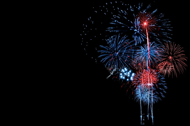 red white and blue fireworks
