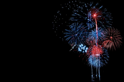 red white and blue fireworks