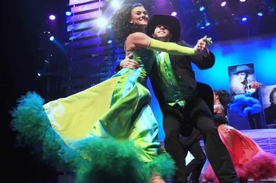 Two Country Tonite cast members dancing the Tennnessee Waltz.