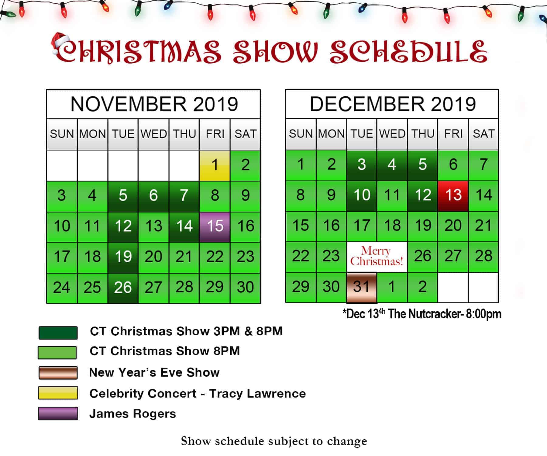 Pigeon Christmas Show at Country Tonite