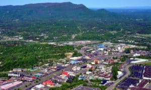 aerial view pigeon forge